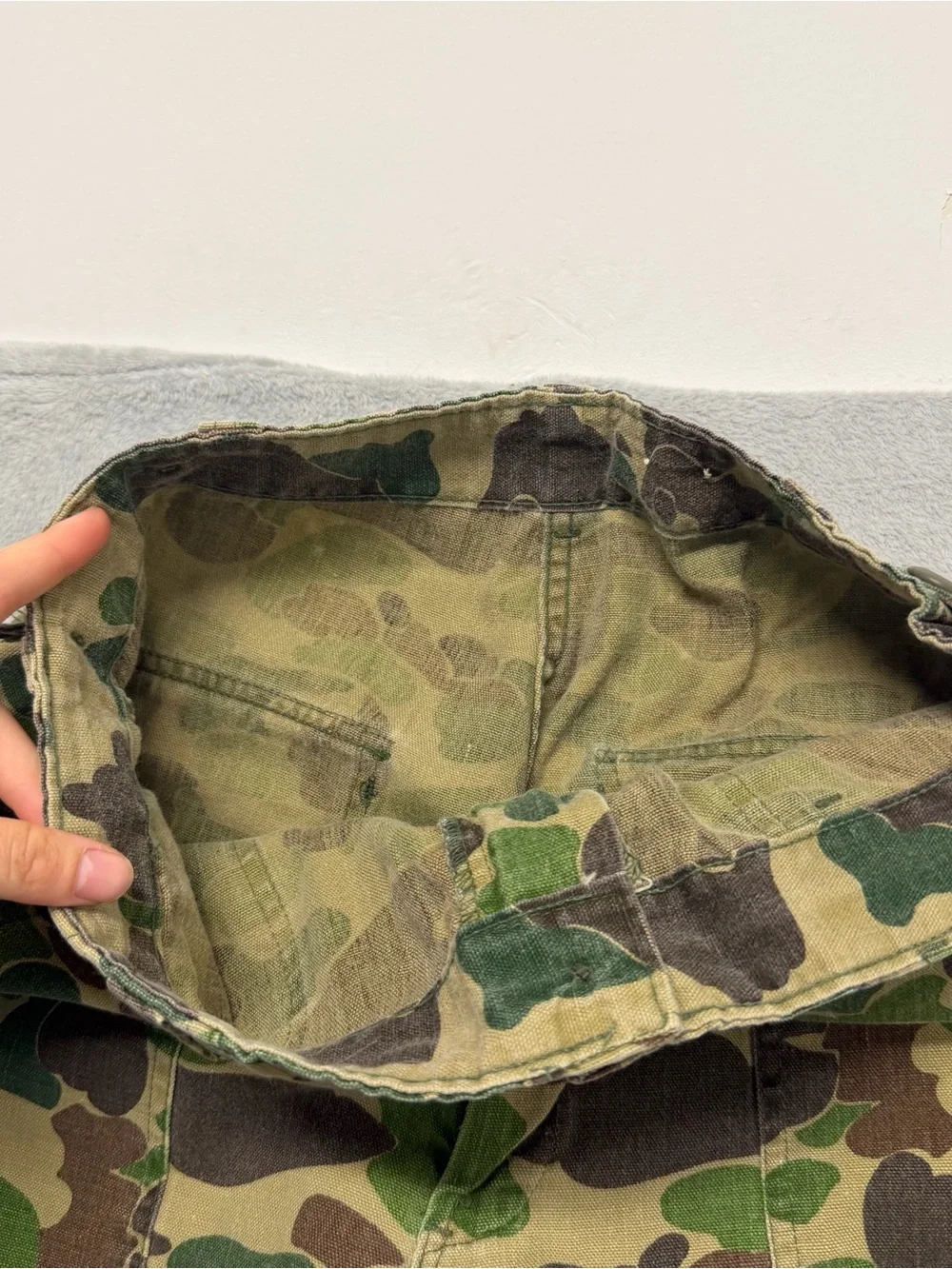 Vintage 60s 70s Duck Hunter Camo Pants Ideal Zip Frogskin Hunting 33x29